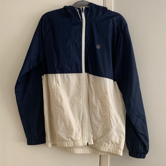 Men’s Volcom Navy and Cream Windbreaker Jacket - Picture 12 of 12